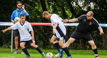 footballers compete in the games