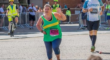 Sandra Acton on the Run Norwich 2017 home stretch