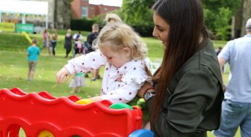 Summer Moore enjoys the Bishop's House Gardens