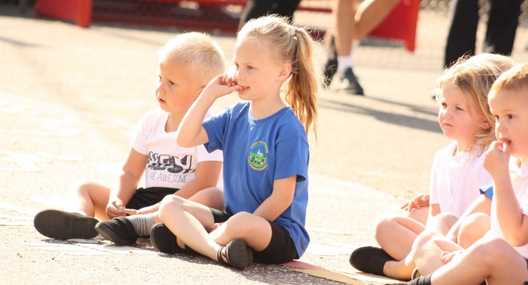 school kids in playground