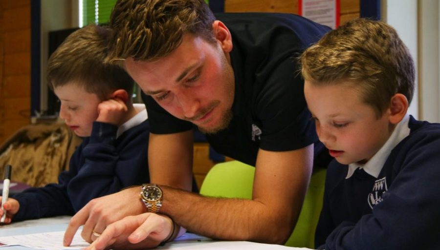 Tom & Anna Trybull visit White Woman Lane School