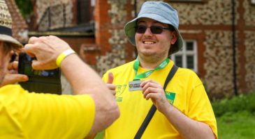 Jacob Bowles celebrates end of the Coastal Walk Challenge