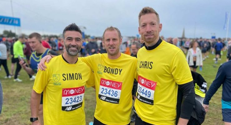 Simon, Nick and Chris at London marathon 2021