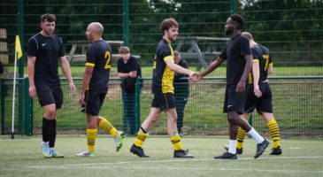 corporate cup in action on the pitch