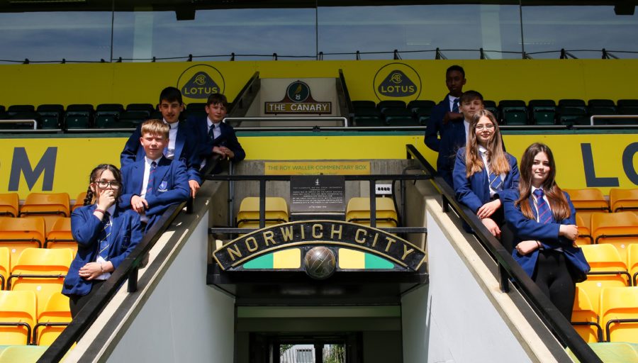Premier League Inspires students visit Carrow Road