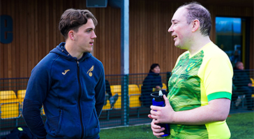 Pan Disability player meets Tony Springett