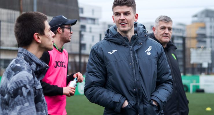 Sam Byram Talking to Participants 
