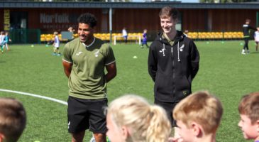 Onel Hernández and Kellen Fisher surprise Soccer School at The Nest