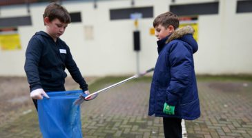 Children litter picking