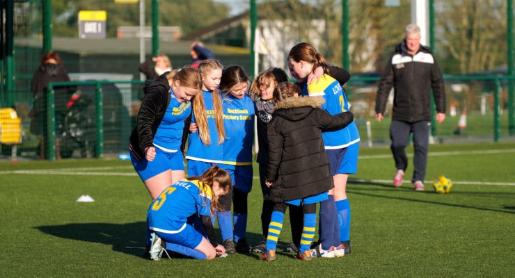 Girls in huddle