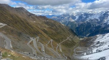  aerial view of the Stelvio pass