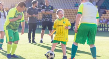 Playing football