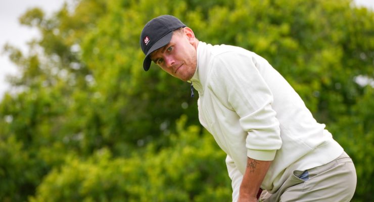 Golfer about to take a shot