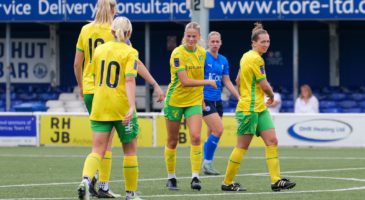 Lara Densley celebrates a goal