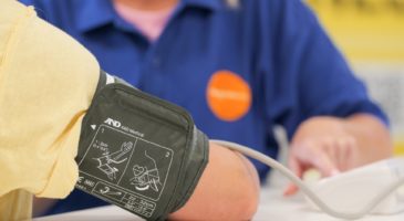 blood pressure being checked