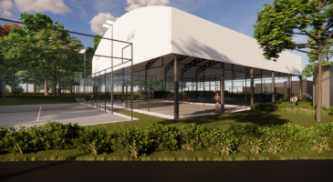 Artist impression of the padel courts
