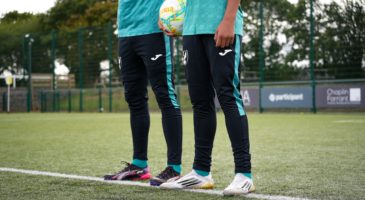 close up of tracksuit bottoms