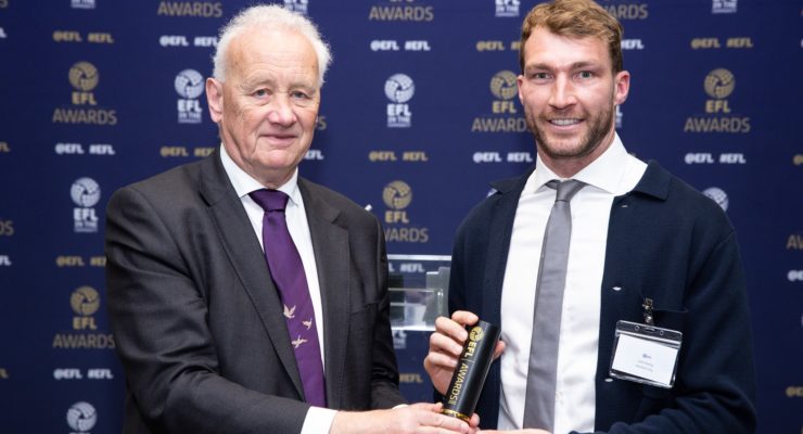 Jack Stacey with award