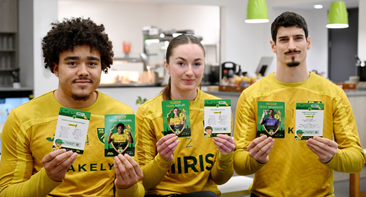 Norwich City's Jovon Makama, Grace Riglar and Vladan Kovačević