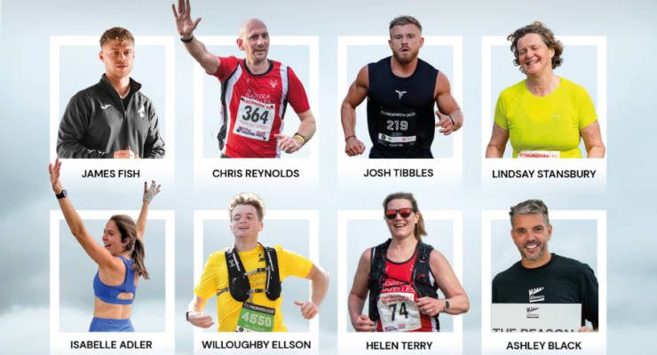 line up of marathon runners