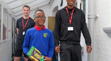 Kenny McLean and Errol Mundle-Smith at Wensum Junior School