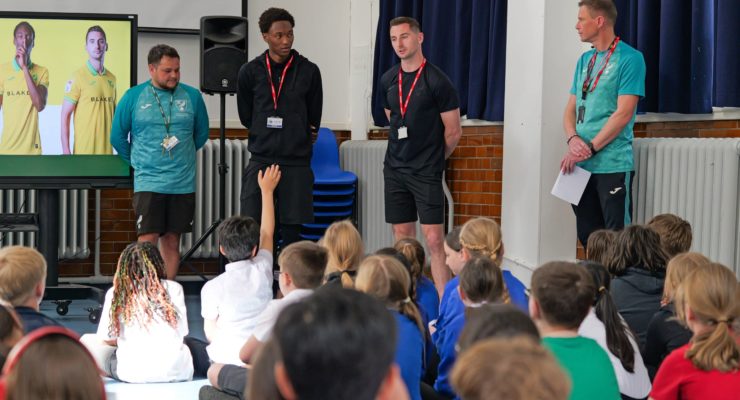 Errol Mundle Smith and Kenny McLean appear at Wensum Junior School