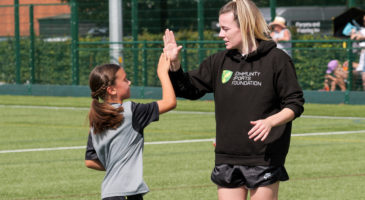 Lauren Hemp inspiring our Girls Football participants at The Nest