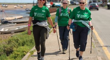 three women walking