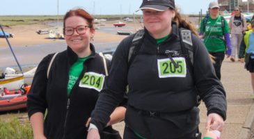 two women walking