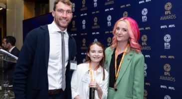 Norwich City defender Jack Stacey with Foundation participants at the EFL Awards