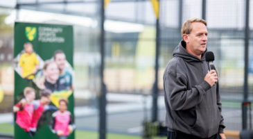 Ian Thornton OBE speaking at the launch event of Padel at The Nest