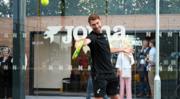 Jack Stacey trying out the Padel courts