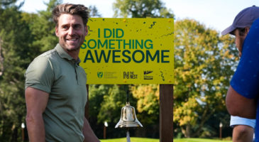 Man with sign