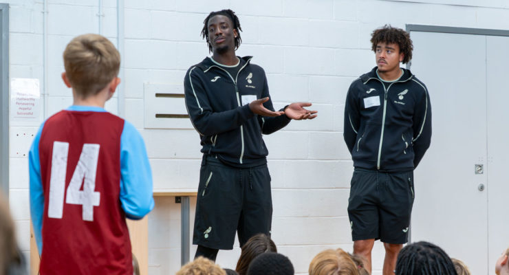 Norwich City players support EFL Together Against Racism campaign at St Michael’s Junior School