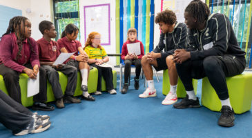 Norwich City players support EFL Together Against Racism campaign at St Michael’s Junior School